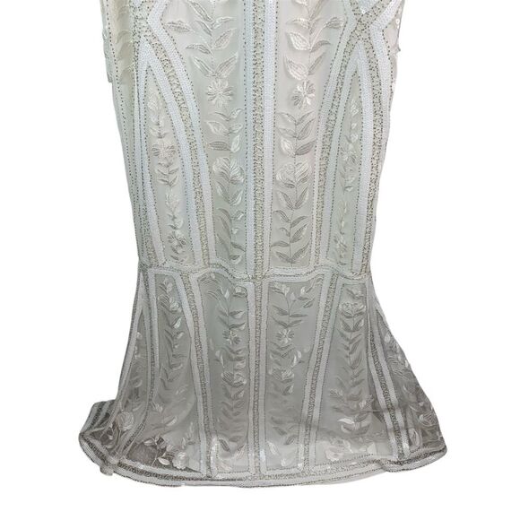 NWT Lulus Tell Me Everything White Beaded Sequin Halter Maxi Dress Size XLarge - Picture 10 of 13